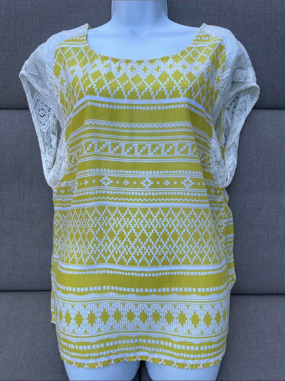 PRANA Lightweight Top with Lace Sleeves
